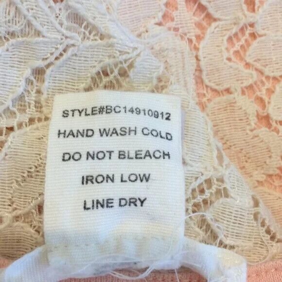 BCNU Dress Lace Over Peach Lining Skater Side Cutouts Small - Picture 6 of 6